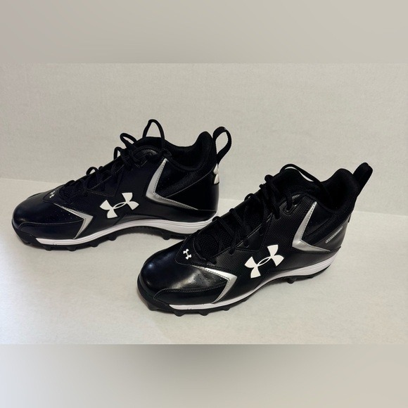Under Armour Mens Hammer |I Mid Football Click- Cleats Black / White - Picture 1 of 7